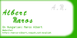 albert maros business card